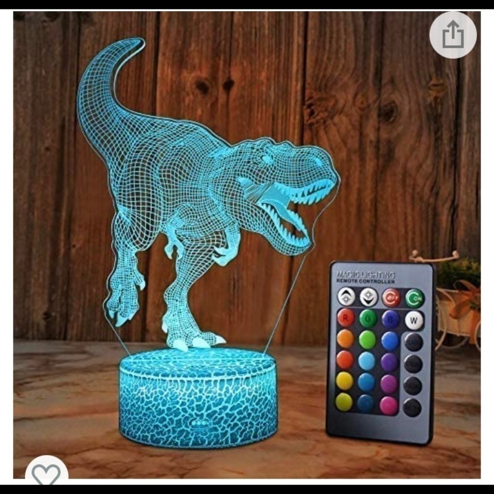NIB-3D ILLUSION DINOSAUR LAMP